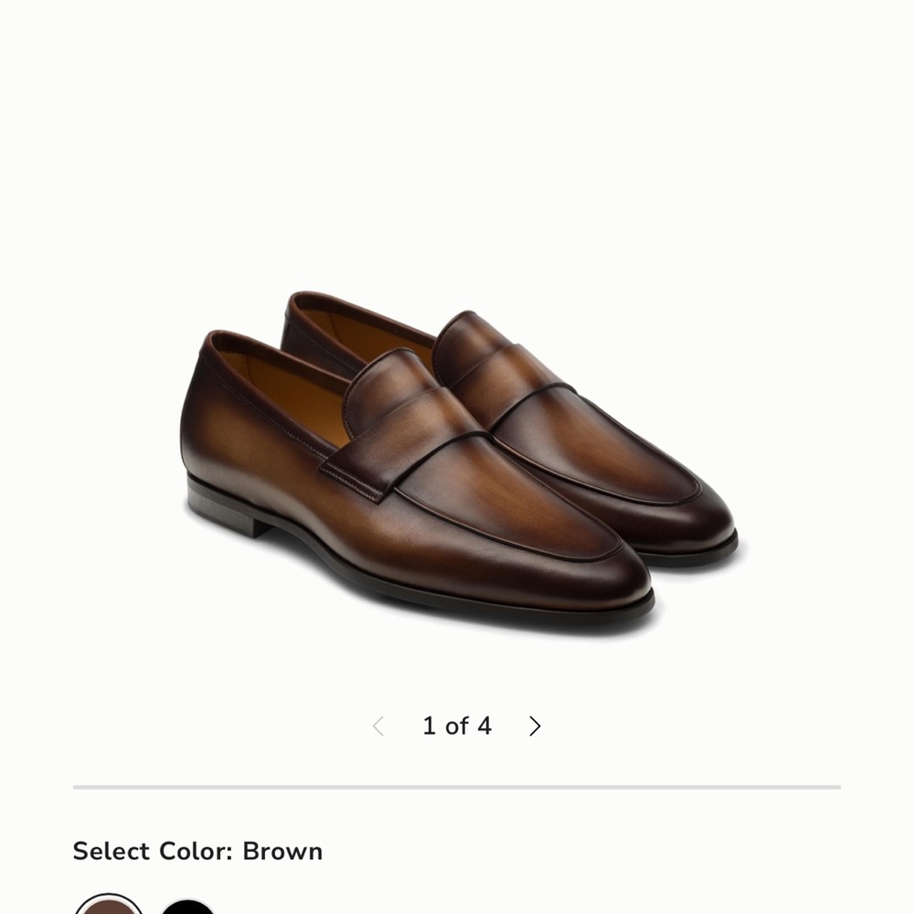 Magnanni Mens Brown Leather Loafers 8M. - Picture 2 of 14